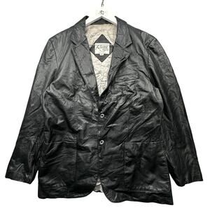 Vintage Remy Leather Blazer Sport Coat Mens 44 Large Black Lined Two Button